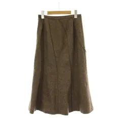 コルディア CORDIER スカート ウール 40 茶 ブラウン 無地 ロング丈 Aライン /PP ■GY60