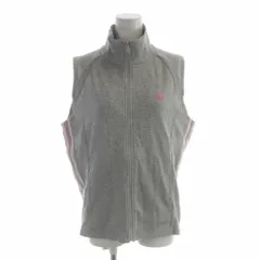 アディダス adidas ジップアップベスト M グレー ノースリーブ スタンドカラー サイドライン /AB ■GY58