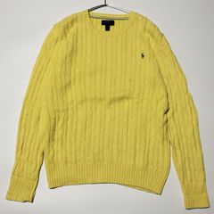 ラルフローレン ケーブルニット セーター イエロー レディースM相当