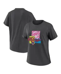 【送料無料】 ウェア バイ エリン アンドルーズ レディース Tシャツ トップス Womens Charcoal Chicago Cubs Domestic Box Color Boyfriend TShirt Charcoal
