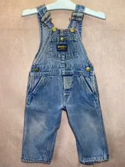 キッズ古着 1980s オシュコシュ デニム オーバーオール 80cm ～ 90cm 程 ★ ビンテージ 80s OSHKOSH サロペット ベビー ベビー服 子供