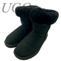 【B4557】 UGG アグ 5825 クラシックショート ムートンブーツ ブラック スウェード シープスキン 天然皮革 レディース