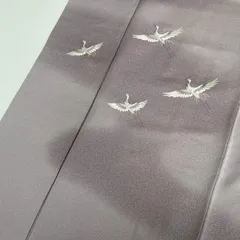 付下げ 刺繍 羽ばたく鳥 素敵な地紋 紋無し 正絹 着物 MK-3939