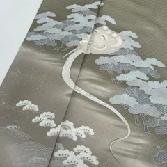 付下げ 友禅 能 素敵な染め 菱形の地紋 一つ紋 正絹 着物 MK-3940