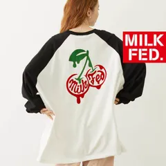 ミルクフェド tシャツ Tシャツ ティシャツ MILKFED MELTY CHERRY BIG TOP 103261013003 レディース ティーシャツ 長袖 ロンt milkfed 可愛い オシャレ ホワイト 白 ロンT ロゴ チェリー さくらんぼ 春