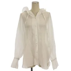 ローリーズファーム LOWRYS FARM シアー ブラウス シャツ 長袖 フード付き ホワイト F