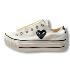 参考上代25300円 未使用 PLAY COMME des GARCONS  × CONVERSE 25SS ALL STAR LIFTED OX スニーカー プレイコムデギャルソン  × コンバース AZ-K125-001 ホワイト 26cm （8599M）