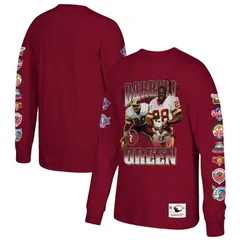 ミッチェルネス メンズ トップス Tシャツ グラフィック Mens Mitchell Ness Darrell Green Burgundy Washington Commanders Player Graphic Long Sleeve TShirt Wft