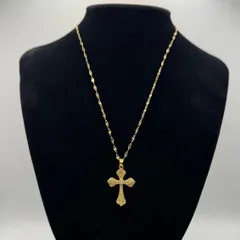 クロスペンダントチェーンネックレス　czダイヤ　即日発送