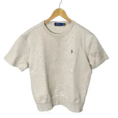 ポロ ラルフローレン POLO RALPH LAUREN スウェット Tシャツ カットソー ロゴ刺繍 半袖 M ベージュ