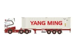 【新品】ミニカー 1/50 F＆R Transport VOLVO FH5 GLOBETROTTER 6X2 TWINSTEER FLEX CONTAINER TRAILER - 3 AXLE +40FT REEFER CONTAINER CARRIER [0のサムネイル