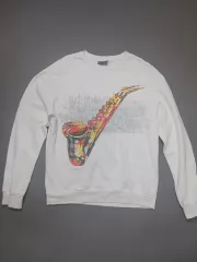 100 ジーク サキソフォン 刺繍 スウェットシャツ