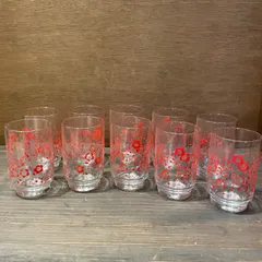 グラス　レトログラス　10個セット　まとめ売り　昭和レトロ　昭和　ヴィンテージ　梅　佐々木ガラス