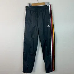 adidas アディダス トラックパンツ サイドライン ブラック Lサイズ 古着 スポーツMIX ストリート　ドイツカラー