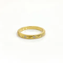 送料無料 CZ付きダイヤカットリング ゴールド 12号 9号 幅2.5mm ステンレスリング サージカルステンレス 316L ペアリング 細身リング シンプルリング 金属アレルギー対応 メンズ レディース ユニセックス 上品