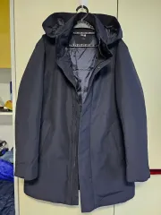 ユニクロ ネイビー フード ダウン コート 100