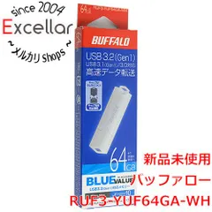 [bn:16] BUFFALO　USB3.0用 USBメモリー　RUF3-YUF64GA-WH　64GB ホワイト