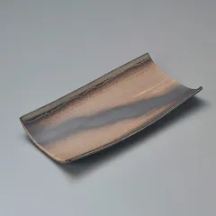 金彩（手造り）長角皿（大）（萬古焼）