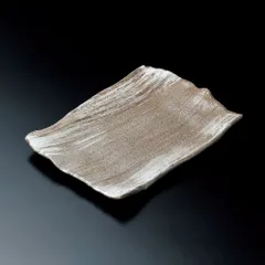 雪志野１０号長角皿（萬古焼）