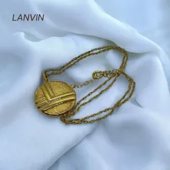 LANVIN ランバン ロゴメダル　ネックレス ゴールド　チャーム無し