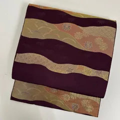 名古屋帯 正絹 引き箔 織柄 上品なデザイン 八寸 MA-3988