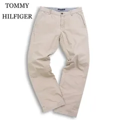TOMMY HILFIGER トミーヒルフィガー 通年 ロゴ刺繍★  ストレート チノ パンツ Sz.29 メンズ ベージュ