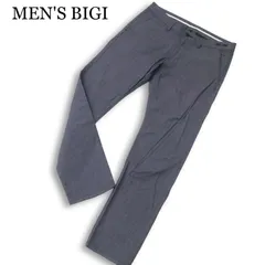 MEN'S BIGI メンズビギ 通年 ストレッチ★ ヘリンボーン テーパード パンツ Sz.L　メンズ ネイビー日本製のサムネイル