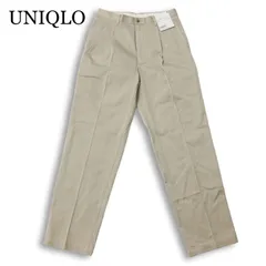 【新品 未使用】 UNIQLO ユニクロ 通年 ツータック★ チノ パンツ スラックス Sz.79 メンズ