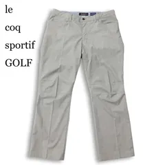 le coq sportif GOLF ルコック スポルティフ ゴルフ 通年 ストレッチ ロゴ刺繍 チェック スラックス パンツ Sz.88 メンズ 灰