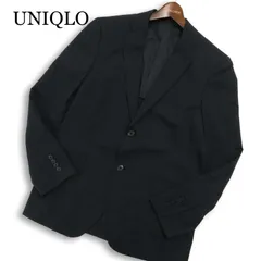 UNIQLO ユニクロ 通年 ストレッチ★ ウール スリムフィット テーラード ジャケット Sz.L メンズ 黒