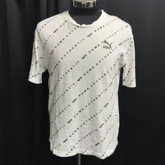 PUMA/プーマ★90s風ロゴ/半袖Ｔシャツ【US:S/メンズM程度/白/white/ロゴ総柄】Tops/Shirt◆BJ152-a