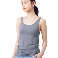Wing/Wacoal(ウイング/ワコール)カップ付きタンクトップ ラク きれいなバストシルエット 【シンクロブラトップ 吸汗速乾タイプ】ブラトップ ET1152 GY M