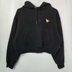 レディース Mサイズ / WHATITISNT ブラック クロップド フード付きTシャツ