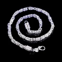 【N006】ネックレス　ブレスレット 　 メンズ　  シルバー　チェーン　ロング　ファッション　お洒落