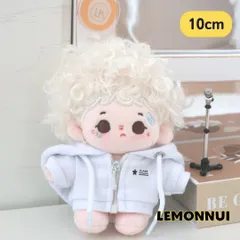 10cm 着せ替え ぬい服 小さい 星組 パーカー 白 推し活 ぬい活-E090