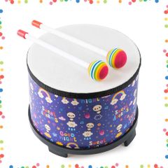 Rainbow Floor Drum, Bongo Tom Drum, 8-inch Early Education Percussion Drum for Kids with Two Mallets, Suitable for Early Childhood Education
