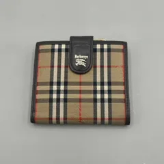 美品　バーバリー　二つ折り財布　がま口　ノバチェック　シャドーホース