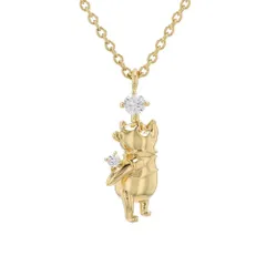 在庫処分 イエローゴールドコーティング キュービックジルコニア シルバー ジュエリー プーさん ギフト くまのプーさん 特別ケース ネックレス (VPCDS20315) ペンダント クリスマス [ディズニー]