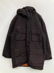 Paul Smith JEANS ダウンジャケット/コート ブラック ナイロン 無地 ワンポイント ブランドロゴ ミドル丈 フードあり ジップアップ ボタン留め