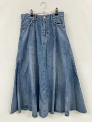Moname デニムスカート M ブルー ロング・マキシ丈 フレア