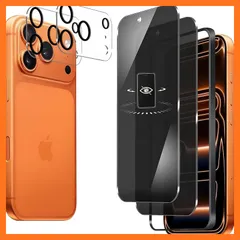 【新品】 【2+2枚】iPhone 17 Pro Max フィルム 180°覗き見防止 iPhone 17 Pro Max ガラスフィルム のぞき見防止 硬度9H アイフォン 17 Pro Max 保護フィルム 飛散防止 撥水撥油 指紋防止 気泡ゼロ 自動 0