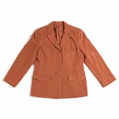 レリアン leilian ジャケット テラードジャケット ステッチ 肩バット 胸フェイクポケット オレンジ系 13+サイズ 985433
