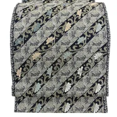 【美品】 袋帯 名品 花唐草 草花 金糸 灰色 全通 正絹 【中古】