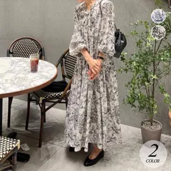 送料無料 花柄 ロングワンピース レトロ レディース 春 夏 秋 フラワー ワンピース ロング丈 ドレス 長袖ワンピース おしゃれ 上品 きれいめ シフォン シフォンワンピース 韓国ファッション