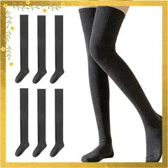 [PRETOLE] ハイソックス レデイーズ 綿 3足セット グレー 靴下 ひざ下 ロングソックス 無地 通気性 22-25cm スクールソックス リブ編み 美脚 保温 防寒 四季適用 通勤 通学 旅行 高校生 女の子 cosplayや制服用 仕事用