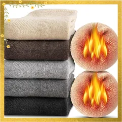 [SLEEPSINERO] 靴下 レディース あったか 極暖 厚手 冬【極暖40℃恒温蓄熱・不思議な防寒保温性】 暖かい ウール 抗菌消臭 吸湿 伸縮性 蒸れない 締め付けない 冷え取り 足冷え 防寒靴下 ソックス (5足セット)