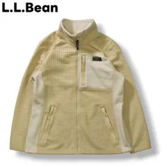 アウトドア エルエルビーン ブロックジップフリースジャケット M クリーム ♪