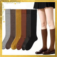 [NeoByteBe] 【6足セット 暖かい靴下 レディース】厚手 秋冬 防寒 かわいい もこもこ ハイソックス あったか 冷え対策 綿素材 防臭 女性用 スポーツソックス 0