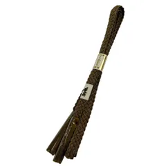 【美品】 帯締め 優品 カジュアル 銀糸 茶緑色 正絹 和装小物  【中古】