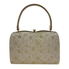 【美品】 和装バッグ 優品 セミフォーマル 桜 鱗 金糸 ベージュ 和装小物  【中古】